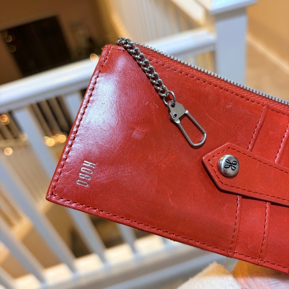 HOBO Rust Color Leather Card Holder Wallet - Picture 5 of 6